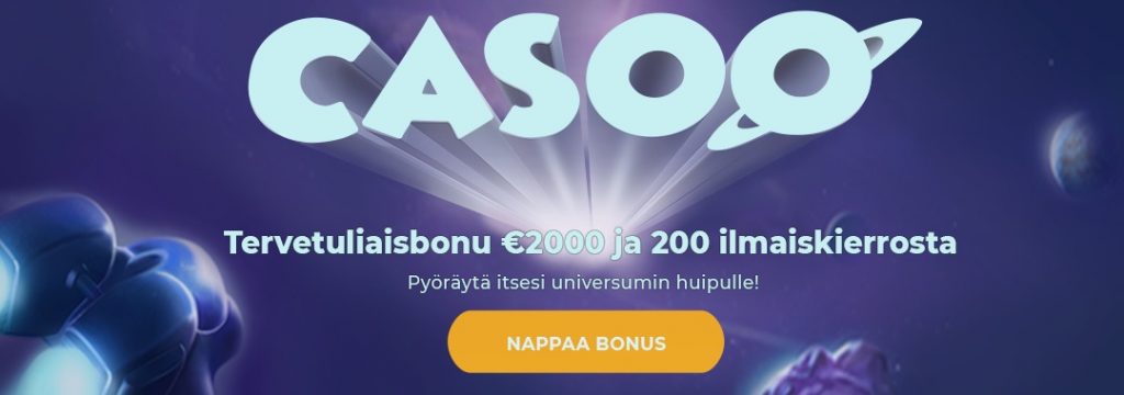 Casoo - 2.000 € ja 200 ilmaiskierrosta